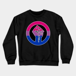 Black Lives Matter Fist Circled LGBTQ Flag Bisexual Crewneck Sweatshirt